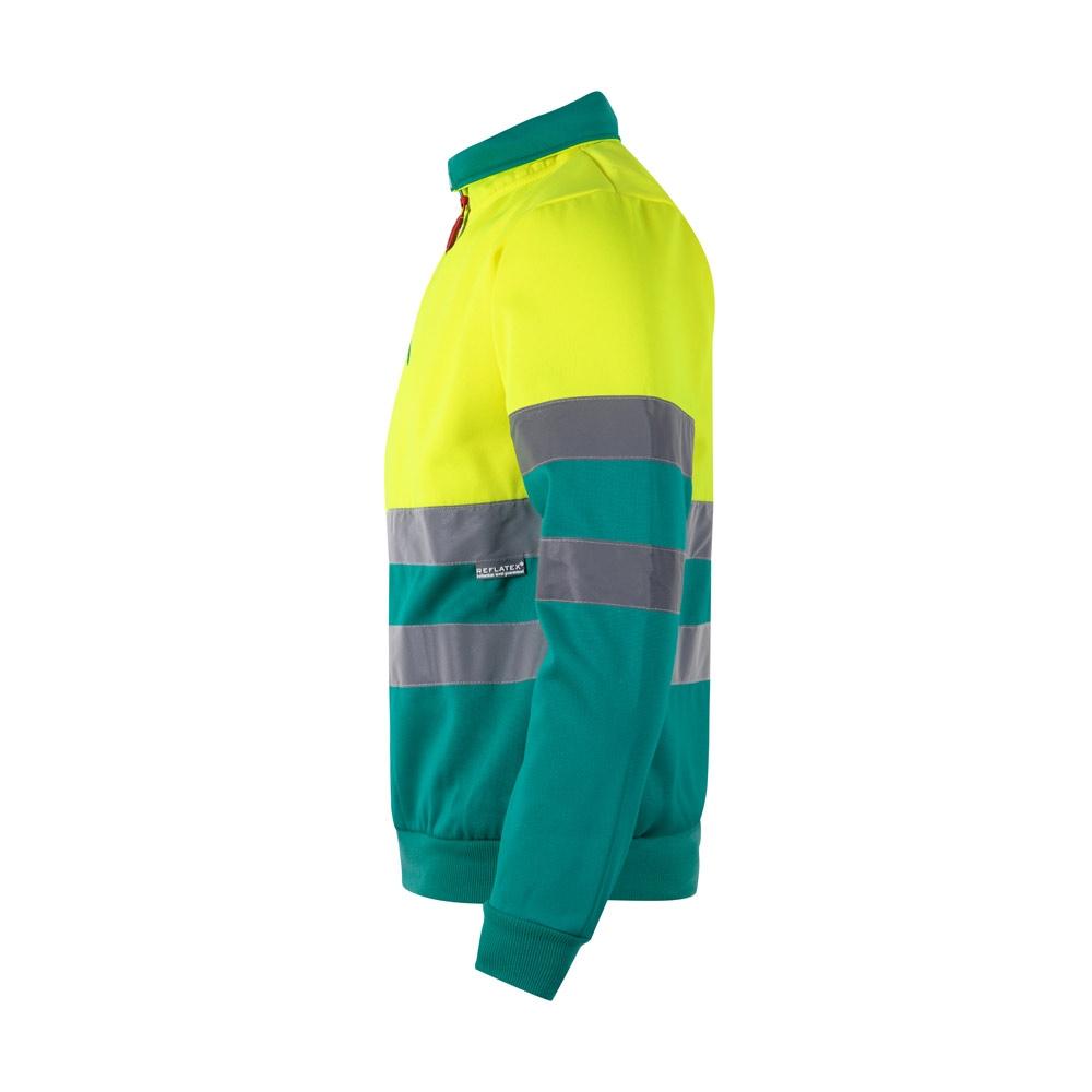 VL THOR LARGE. Hanorac bicolor (300g/m²) din fleece de poliester (100%) Verde Galben 4XL