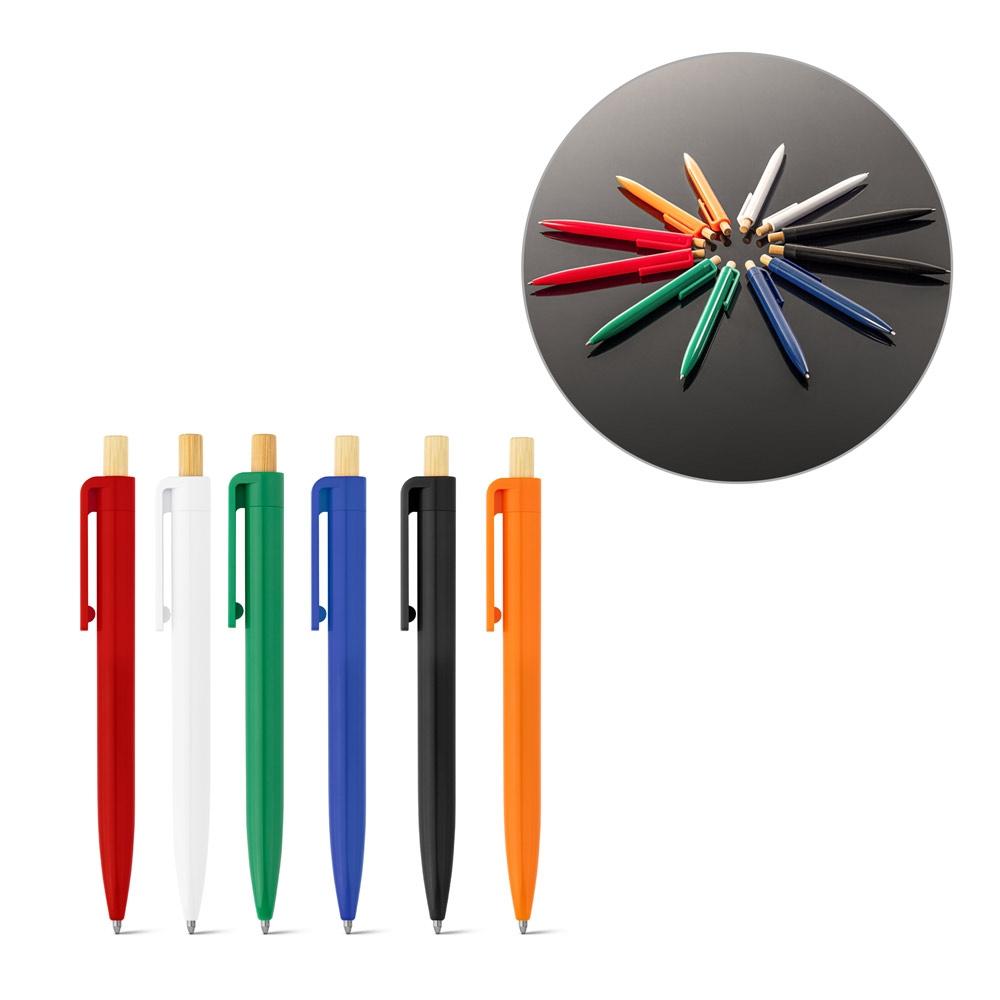 ZARA. Pix din ABS reciclat (100% rABS) cu butonul din bambus Portocaliu