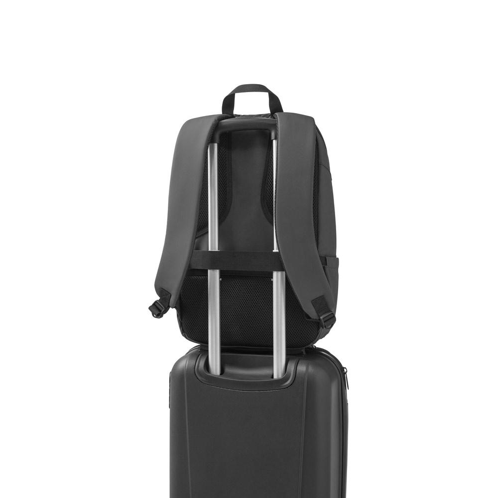 TOULON. Rucsac pentru laptop fabricat din poliester reciclat 600D de înaltă densitate, cu finisaj rezistent la apă și căptușeală 16 Negru