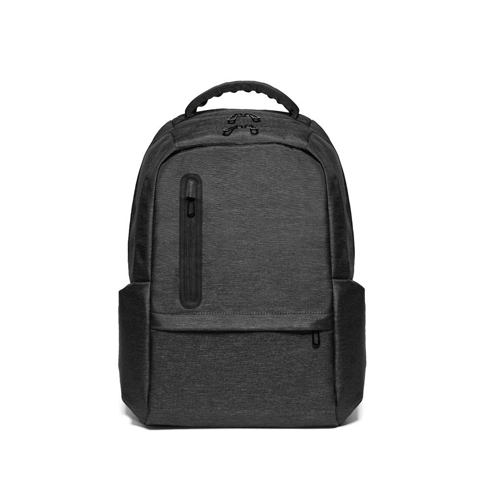 RE-BOSTON. Rucsac pentru laptop rezistent la apă din nailon reciclat 2Tone cu compartiment din poliester reciclat 210D Negru