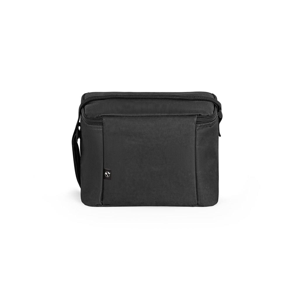 CANCUN. Geantă termică din poliester reciclat 600D cu curea reglabilă Negru