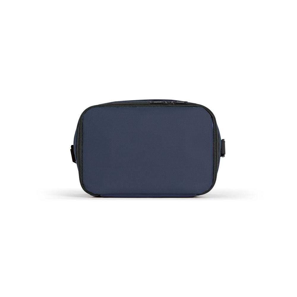 CANCUN. Geantă termică din poliester reciclat 600D cu curea reglabilă Albastru