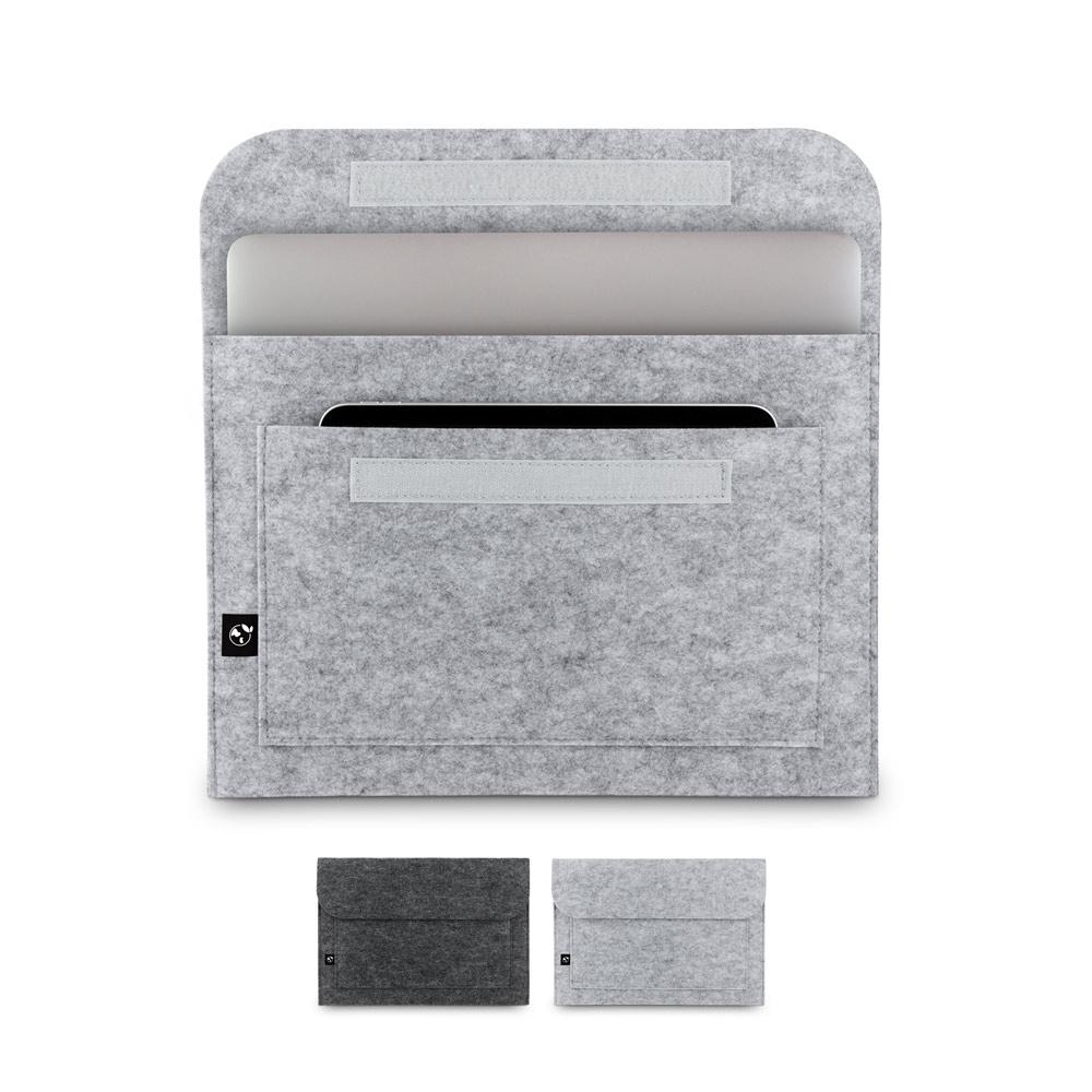 FELPY SLEEVE. Geantă pentru laptop din pâslă reciclată (100% rPET) Gri închis
