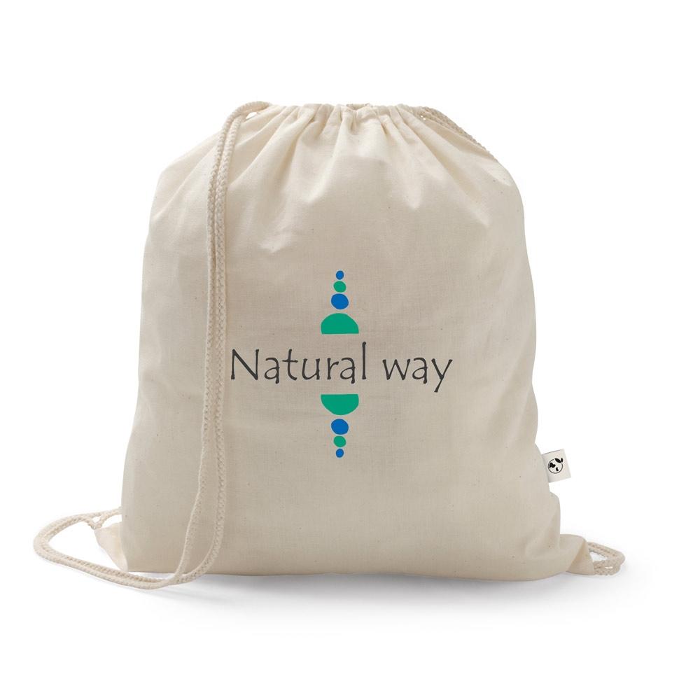 SALAMANCA. Sacoșă rucsac din bumbac reciclat (70%) și poliester (30% rPET) (150 g/m²) Natural deschis