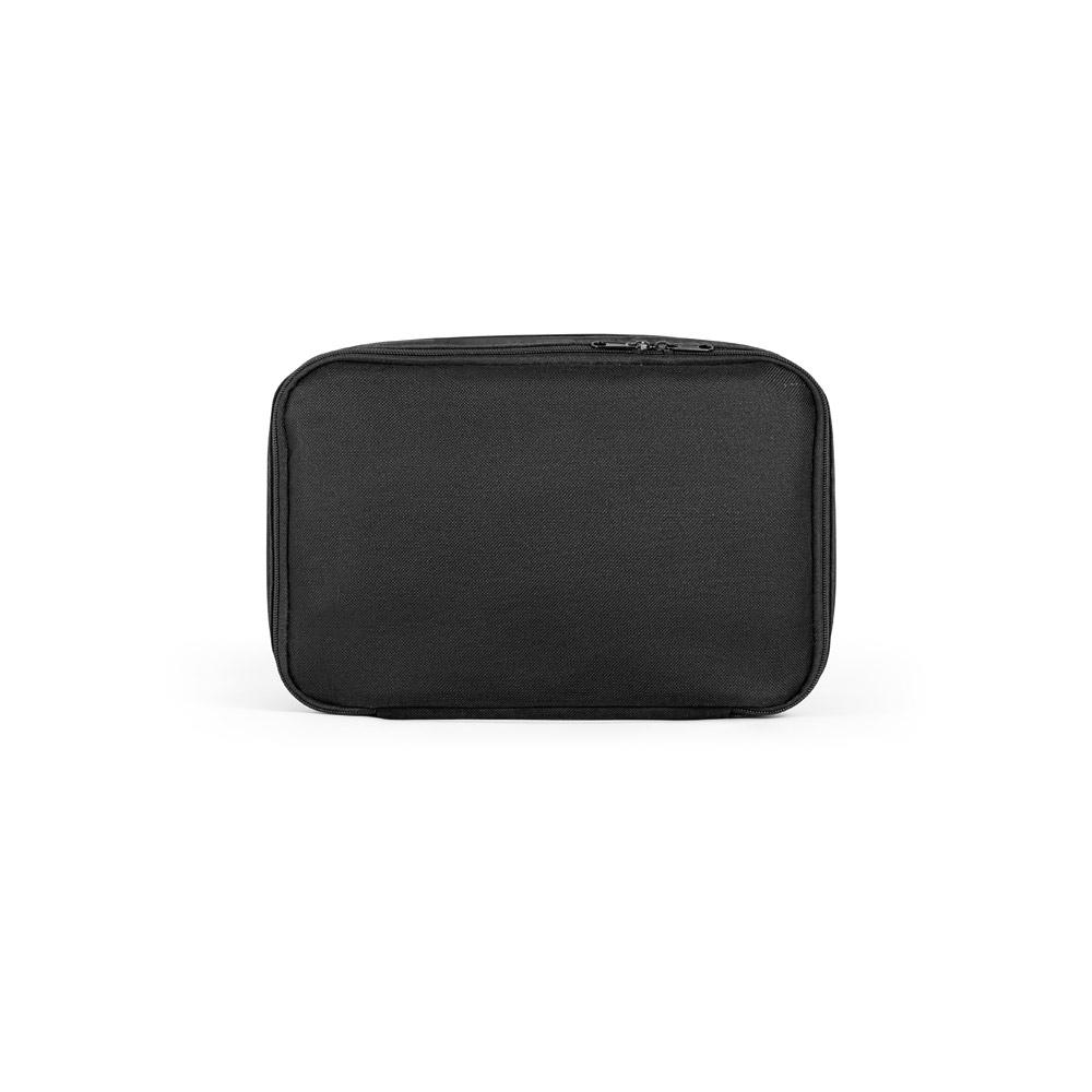 CANCUN LARGE. Geantă termică din poliester 600D, reciclat, cu curea reglabilă Negru