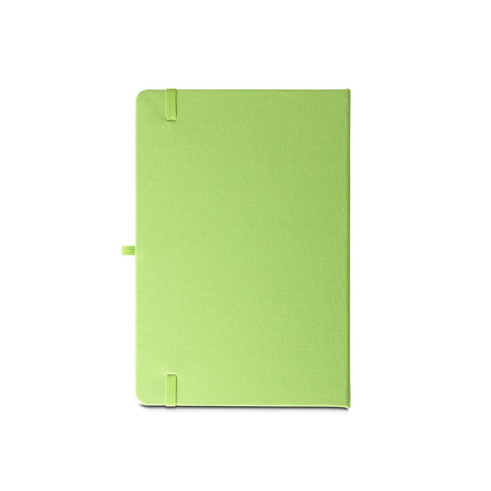 ANNE. Blocnotes A5 din poliester reciclat (100% rPET) cu pagini liniate Verde deschis