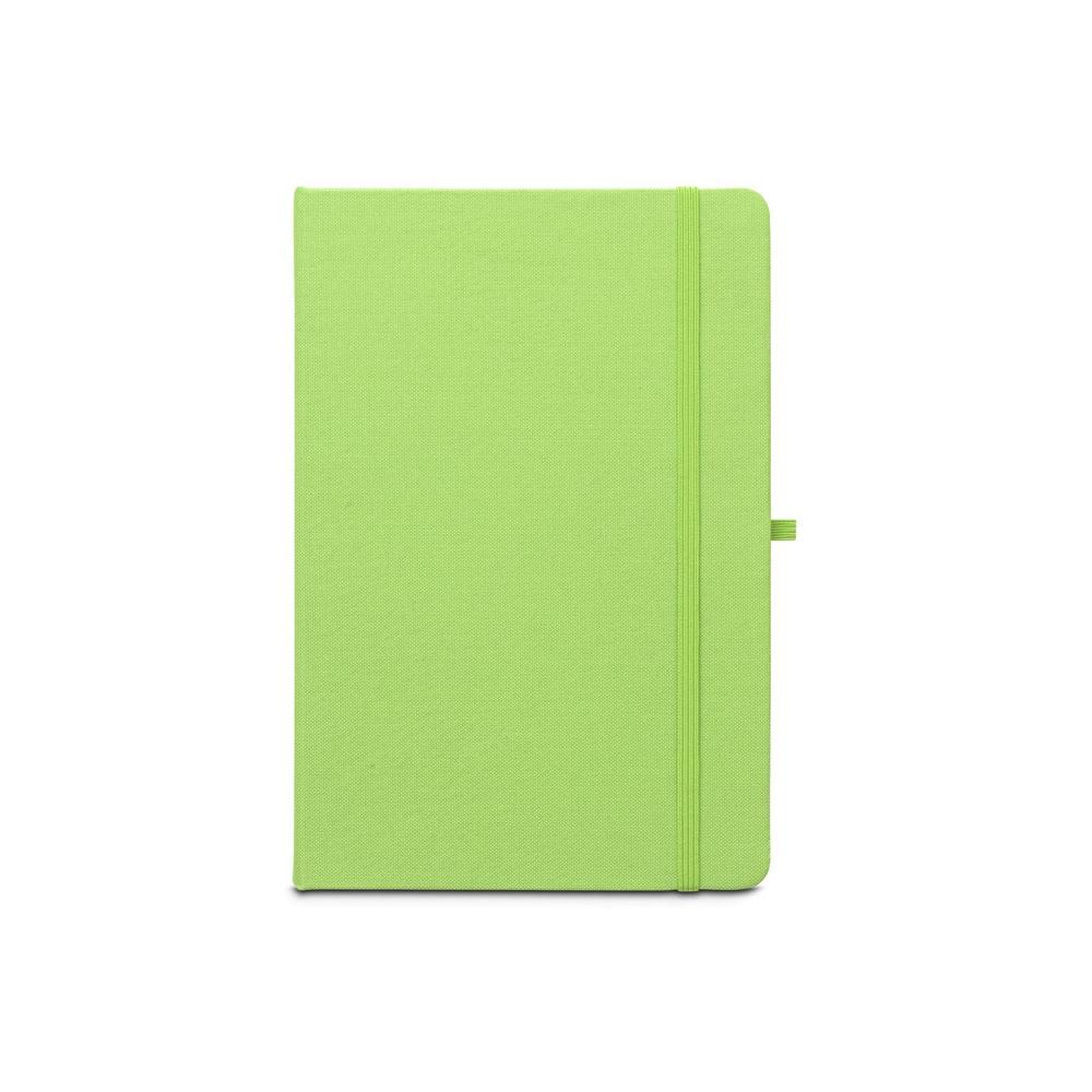 ANNE. Blocnotes A5 din poliester reciclat (100% rPET) cu pagini liniate Verde deschis
