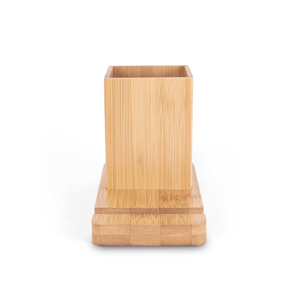 ERWIN. Set de birou cu suport pentru telefon mobil și pahar Natural