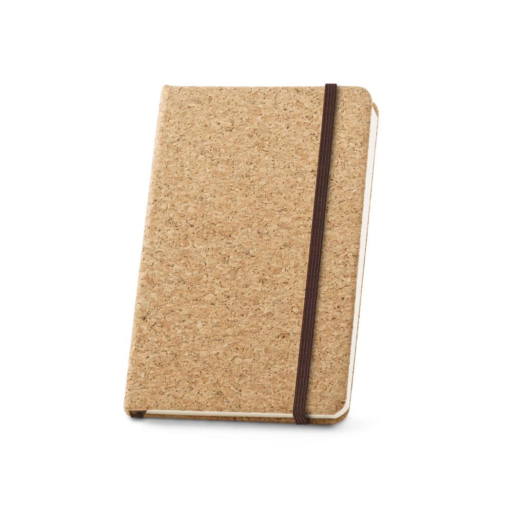 HAWKINS. Caiet de buzunar din plută cu pagini simple, din material certificat FSC™ și alte materiale controlate Natural