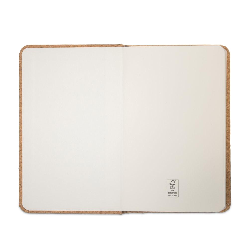 HAWKINS. Caiet de buzunar din plută cu pagini simple, din material certificat FSC™ și alte materiale controlate Natural