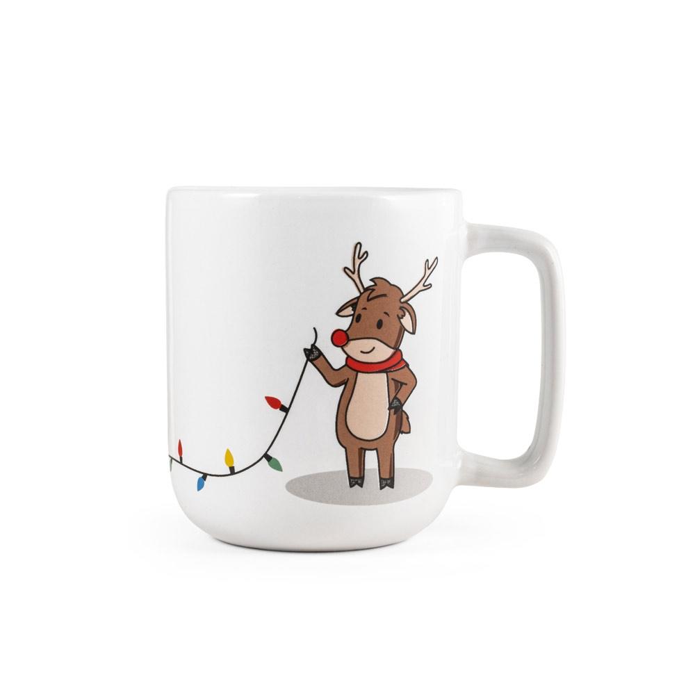 REINDEER. Cană cu design de Crăciun 330 ml Alb