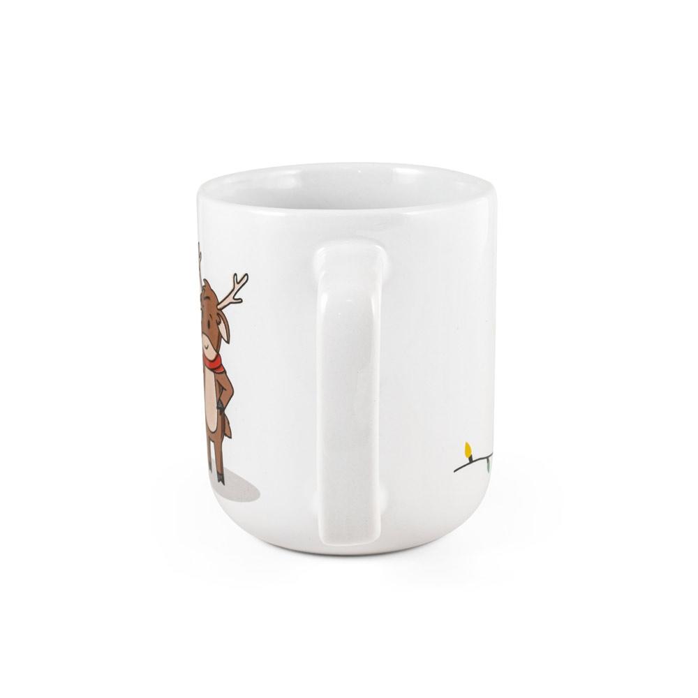 REINDEER. Cană cu design de Crăciun 330 ml Alb