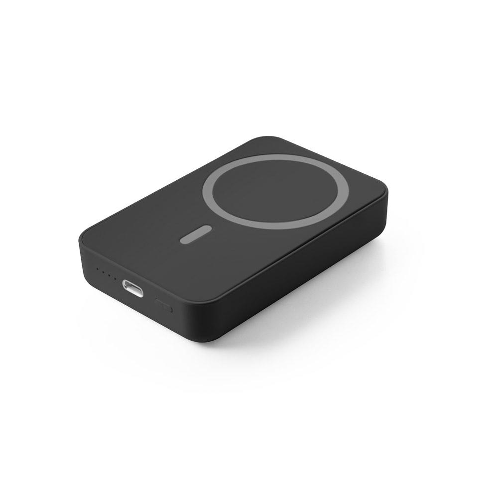 AMPERE 10. Power bank magnetic de 10.000 mAh cu încărcător wireless ultrarapid de 15W în ABS 100% reciclat (100% rABS) Negru