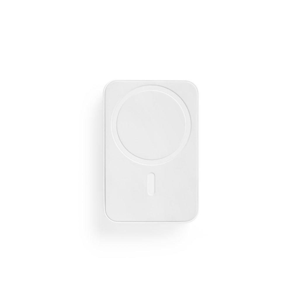 AMPERE 10. Power bank magnetic de 10.000 mAh cu încărcător wireless ultrarapid de 15W în ABS 100% reciclat (100% rABS) Alb