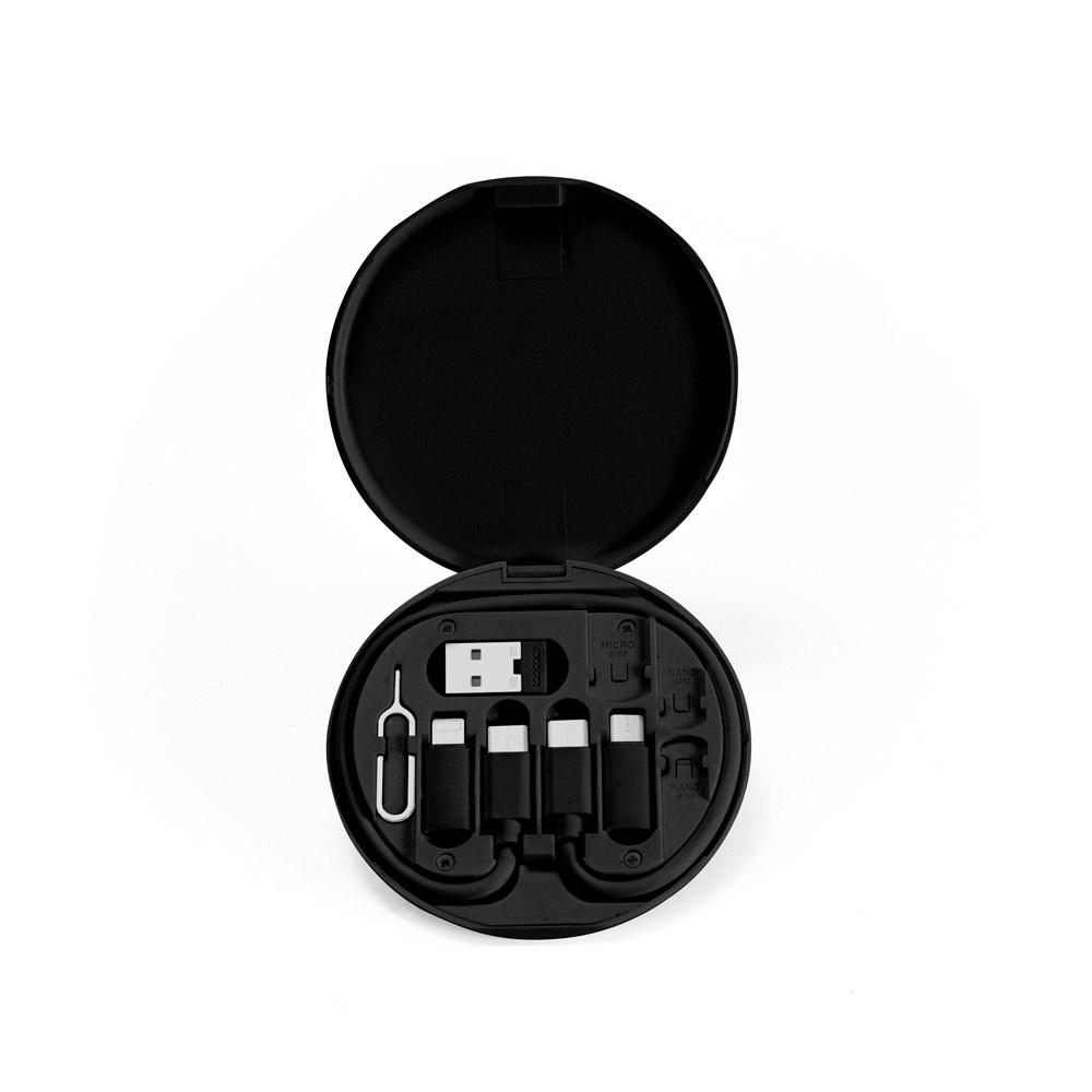 SYSTROM. Set de cablu și adaptor pentru încărcare ultrarapidă ABS 100% reciclat (100% rABS) Negru