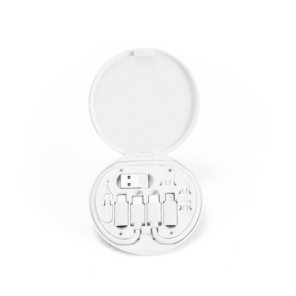 SYSTROM. Set de cablu și adaptor pentru încărcare ultrarapidă ABS 100% reciclat (100% rABS) Alb