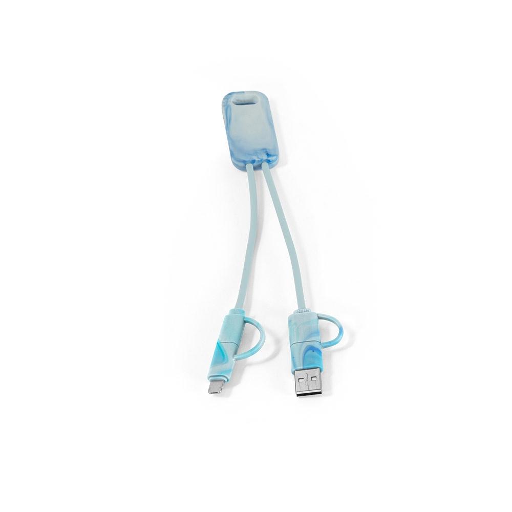 BERNERS. Cablu USB super rapid 6 în 1 în Pet reciclat (100% rPET)