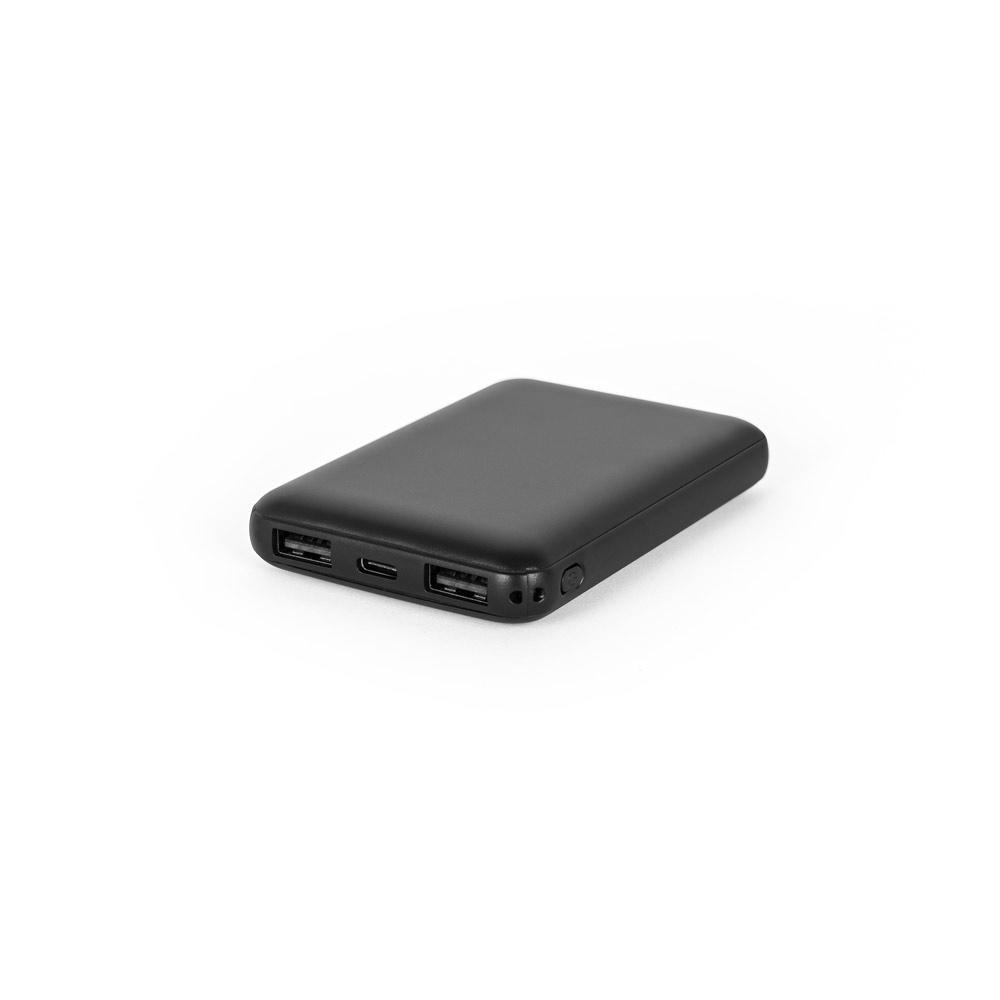 LEAKEY 5. Power bank 5.000 mAh din ABS reciclat (100% rABS) Negru