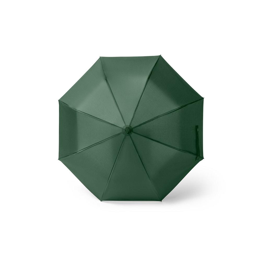 SKYLAR. Umbrelă 2 în 1 cu sacoșă de cumpărături din poliester reciclat inclusă Verde închis