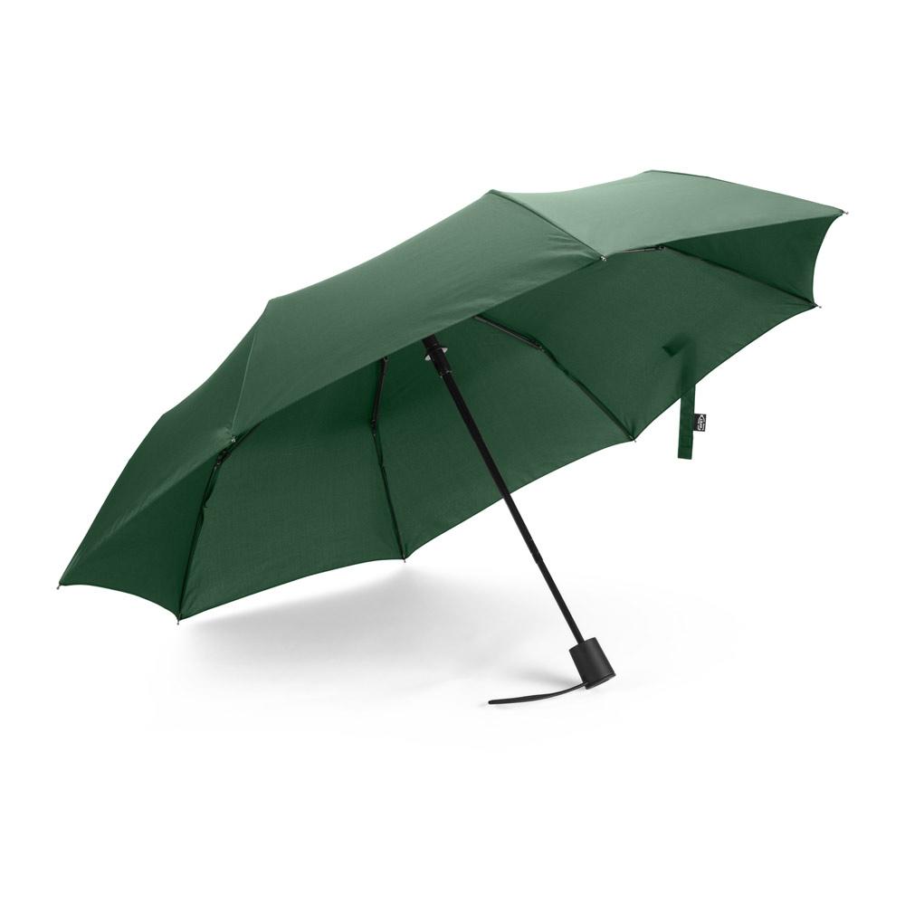 SKYLAR. Umbrelă 2 în 1 cu sacoșă de cumpărături din poliester reciclat inclusă Verde închis