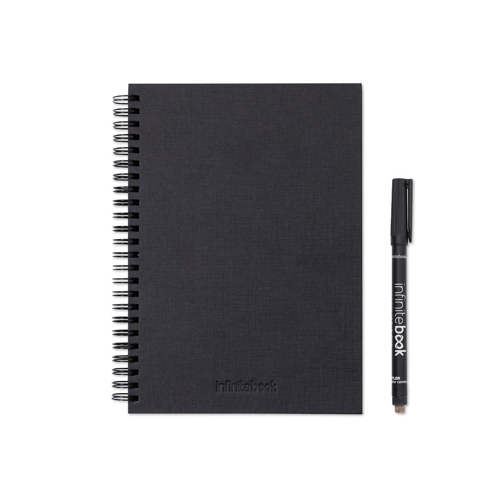 Kit Infinitebook A5 Planner Texture, copertă tare și accesorii curățare Negru