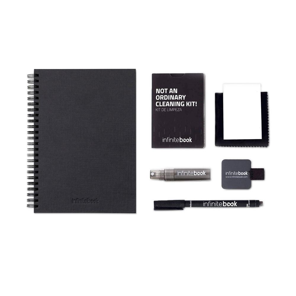 Kit Infinitebook A5 Planner Texture, copertă tare și accesorii curățare Negru