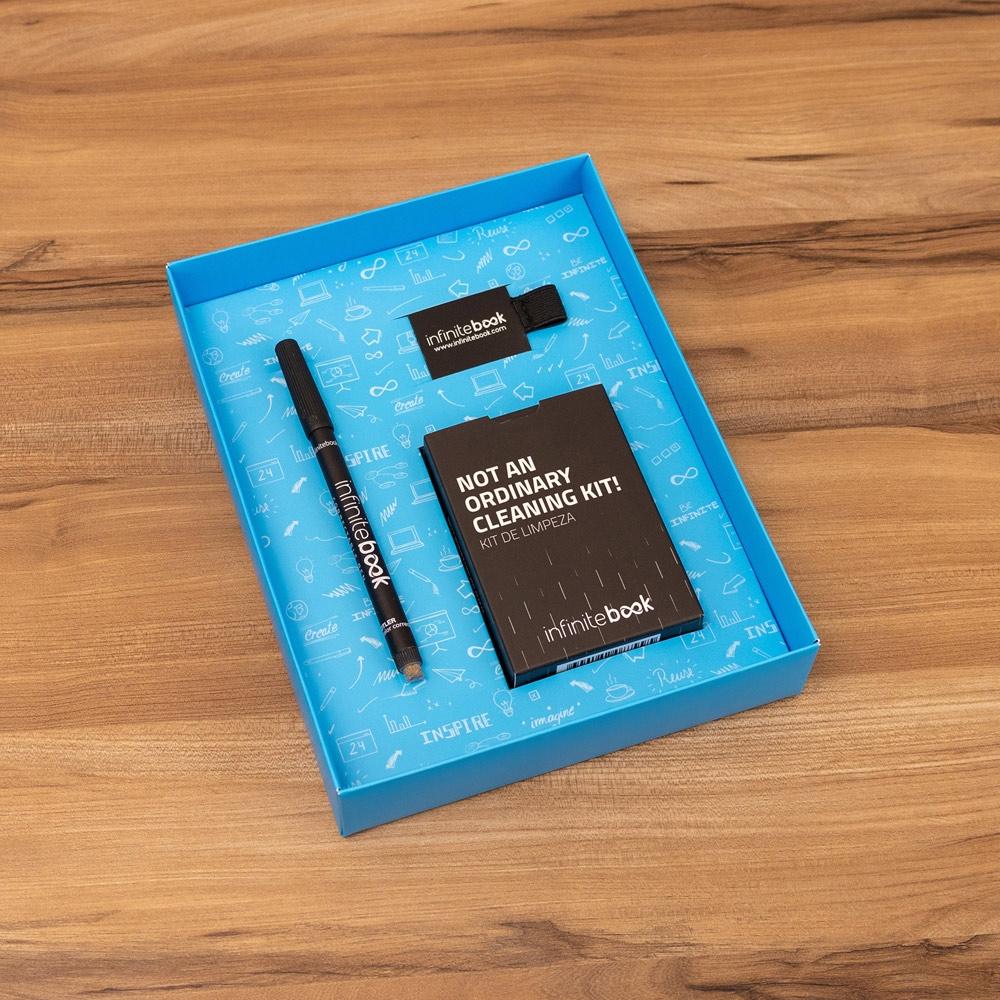 Kit Infinitebook A5 Planner Texture, copertă tare și accesorii curățare Negru
