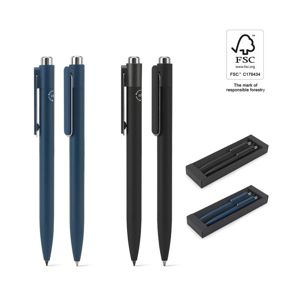 Set pix și stilou fără cerneală Kylie Set din aluminiu reciclat Negru