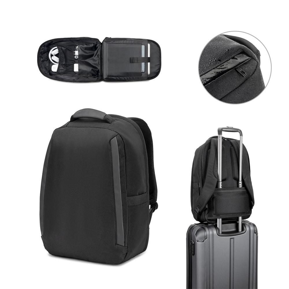 Rucsac antifurt laptop 17.3” Yangon Bpack din twill hidrofug și poliester reciclat Negru