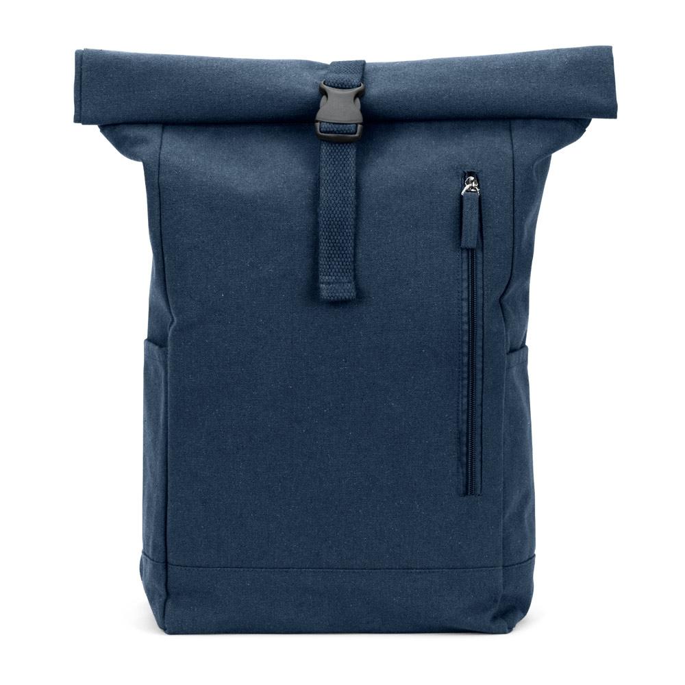 Rucsac bumbac și poliester reciclat Saint, închidere rulată, 380 g/m² Albastru
