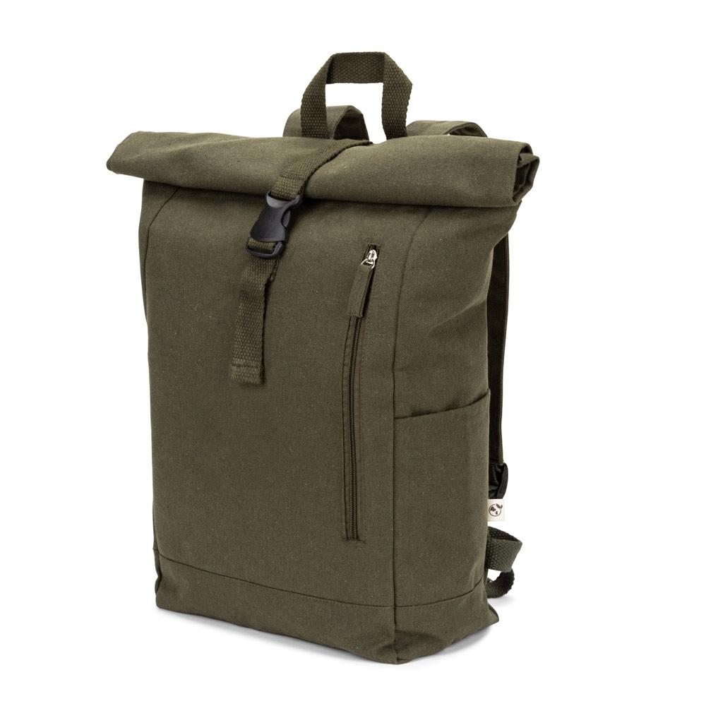 Rucsac bumbac și poliester reciclat Saint, închidere rulată, 380 g/m²