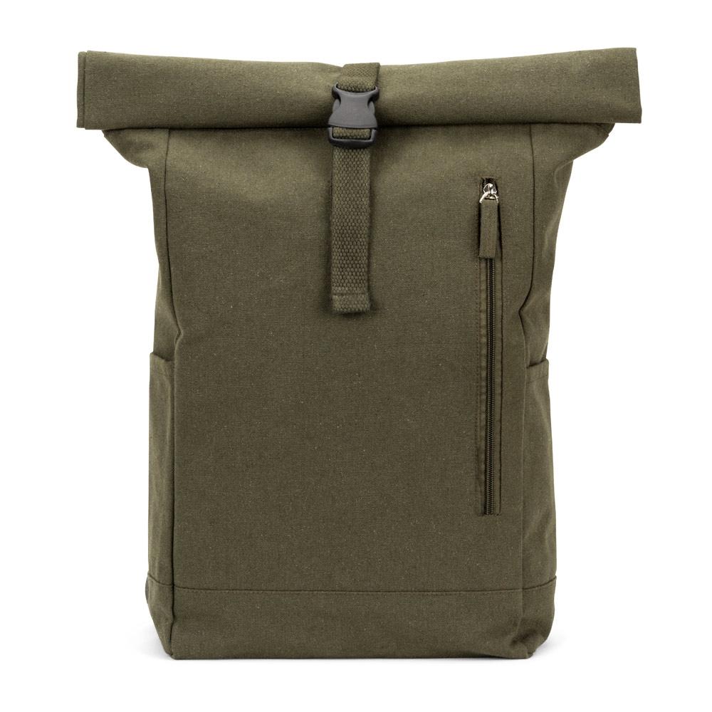 Rucsac bumbac și poliester reciclat Saint, închidere rulată, 380 g/m² Verde închis