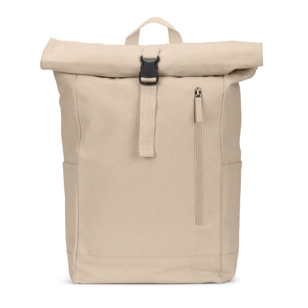 Rucsac bumbac și poliester reciclat Saint, închidere rulată, 380 g/m² Natural