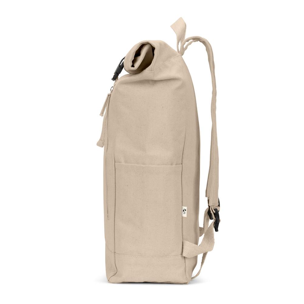 Rucsac bumbac și poliester reciclat Saint, închidere rulată, 380 g/m² Natural