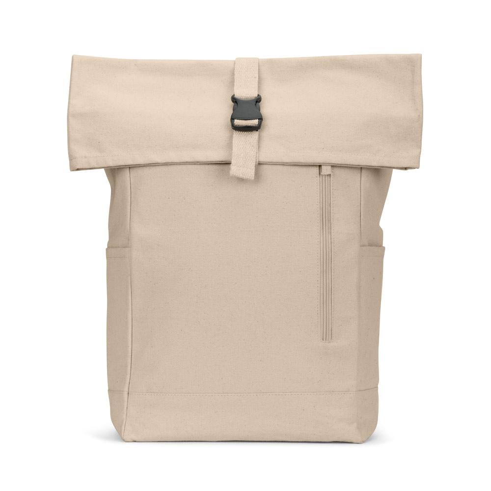 Rucsac bumbac și poliester reciclat Saint, închidere rulată, 380 g/m² Natural