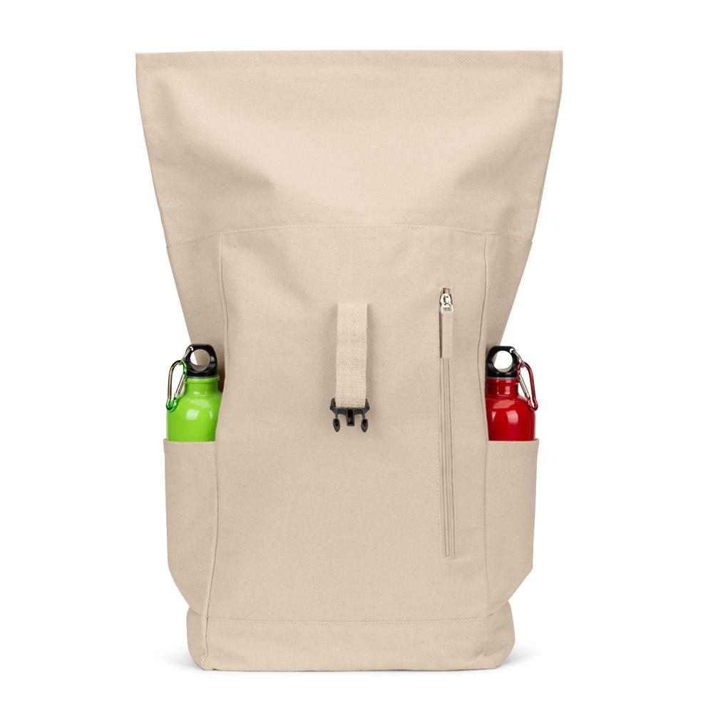 Rucsac bumbac și poliester reciclat Saint, închidere rulată, 380 g/m² Natural