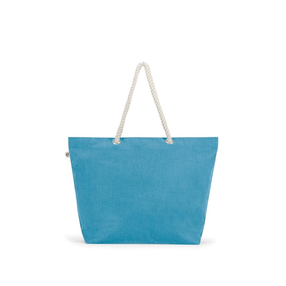 Sacoșă plajă Athens din bumbac și poliester reciclat, 220 g/m² Albastru deschis