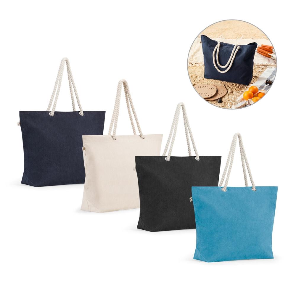 Sacoșă plajă Athens din bumbac și poliester reciclat, 220 g/m² Natural deschis