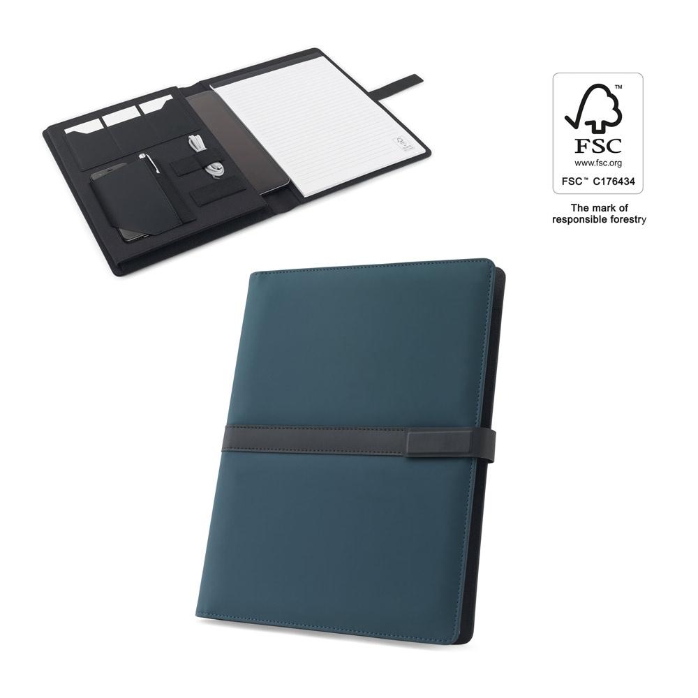 Dosar A4 Sanderson Folder din PU reciclat, închidere magnetică Albastru