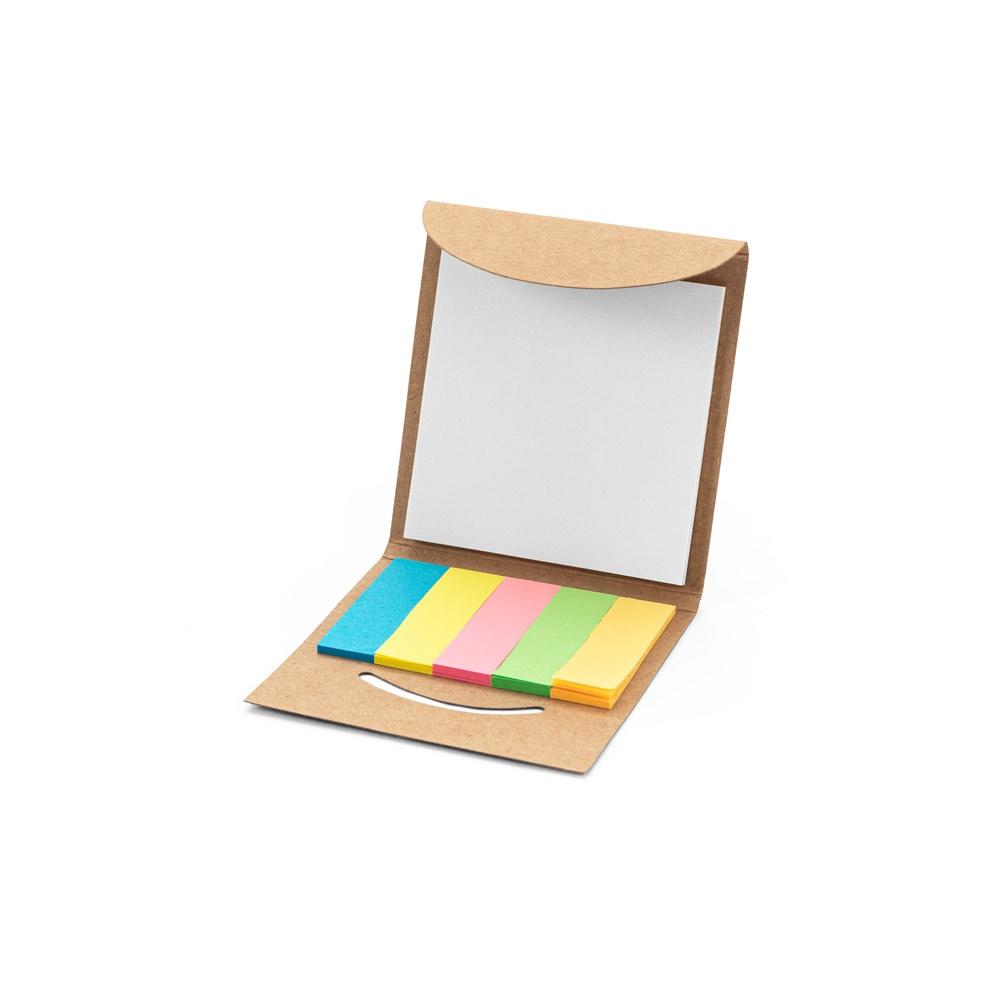 Set birou 2 în 1 Ainsley din hârtie reciclată, 6 blocuri notițe adezive Natural