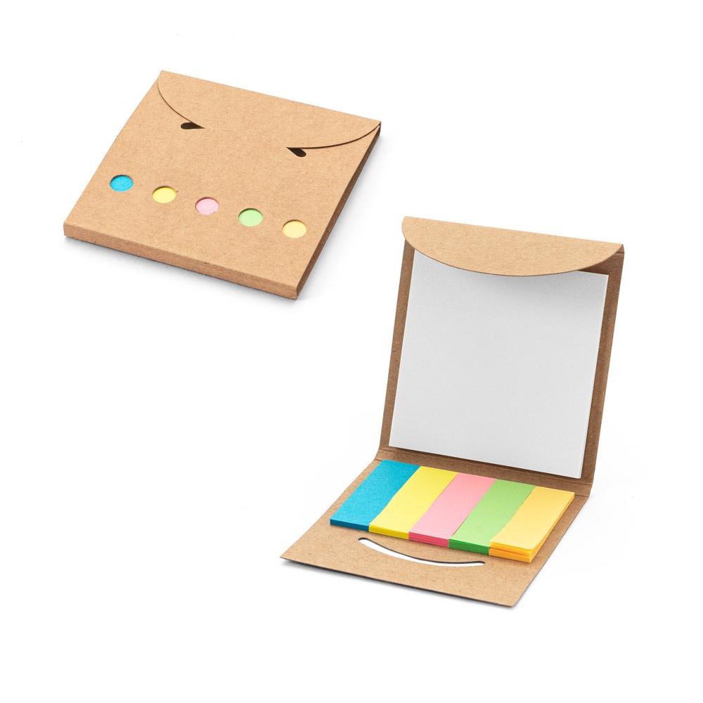 Set birou 2 în 1 Ainsley din hârtie reciclată, 6 blocuri notițe adezive Natural