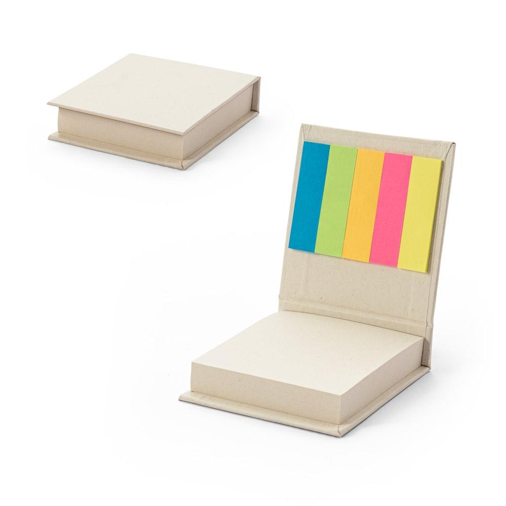 Set birou 2 în 1 Kairon din hârtie reciclată, 6 blocuri notițe adezive Alb