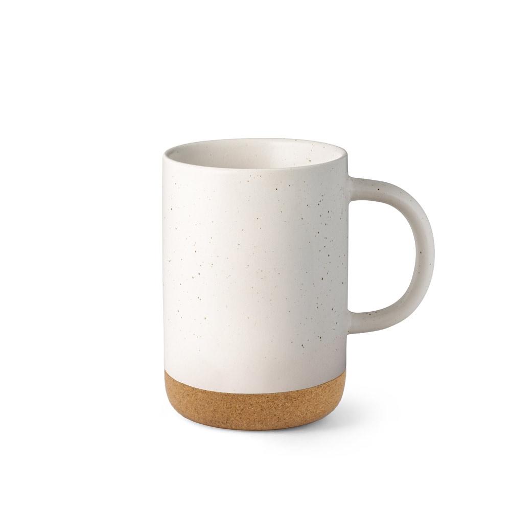 Cană ceramică Constellation Cork, bază plută, 320 ml Alb pastelat