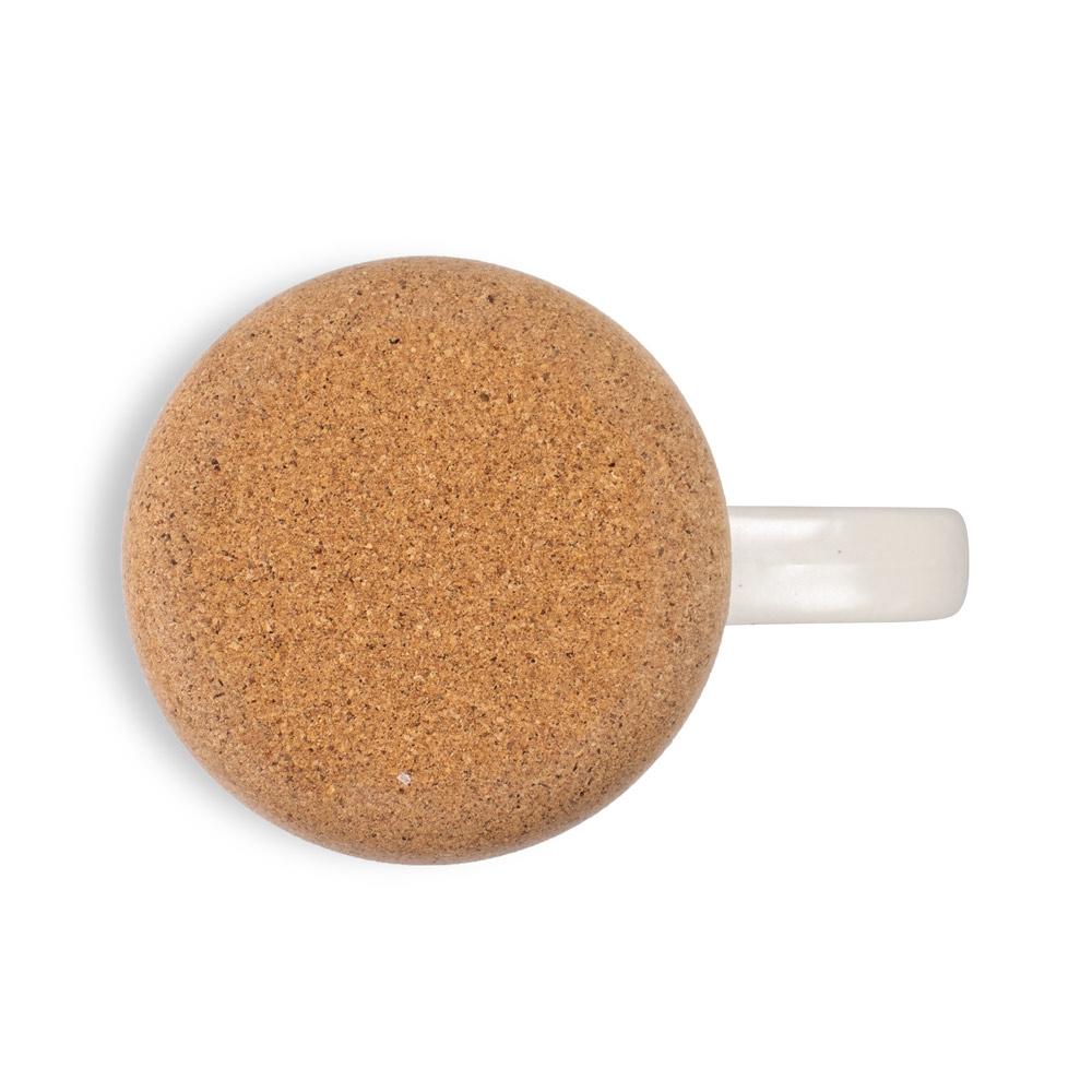 Cană ceramică Constellation Cork, bază plută, 320 ml Alb pastelat