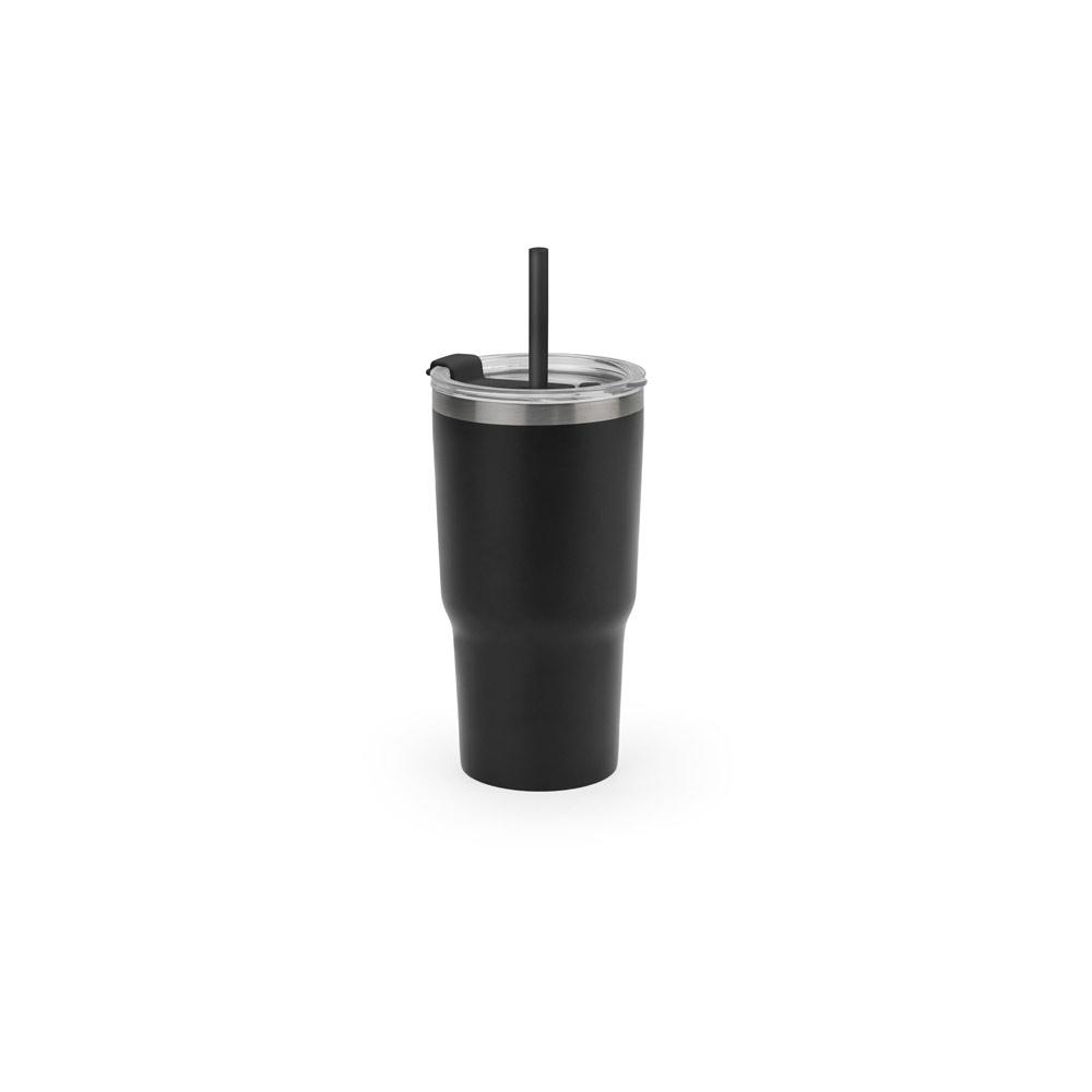 Pahar călătorie Joyner M din oțel inoxidabil reciclat, perete dublu vidat, 600 ml Negru