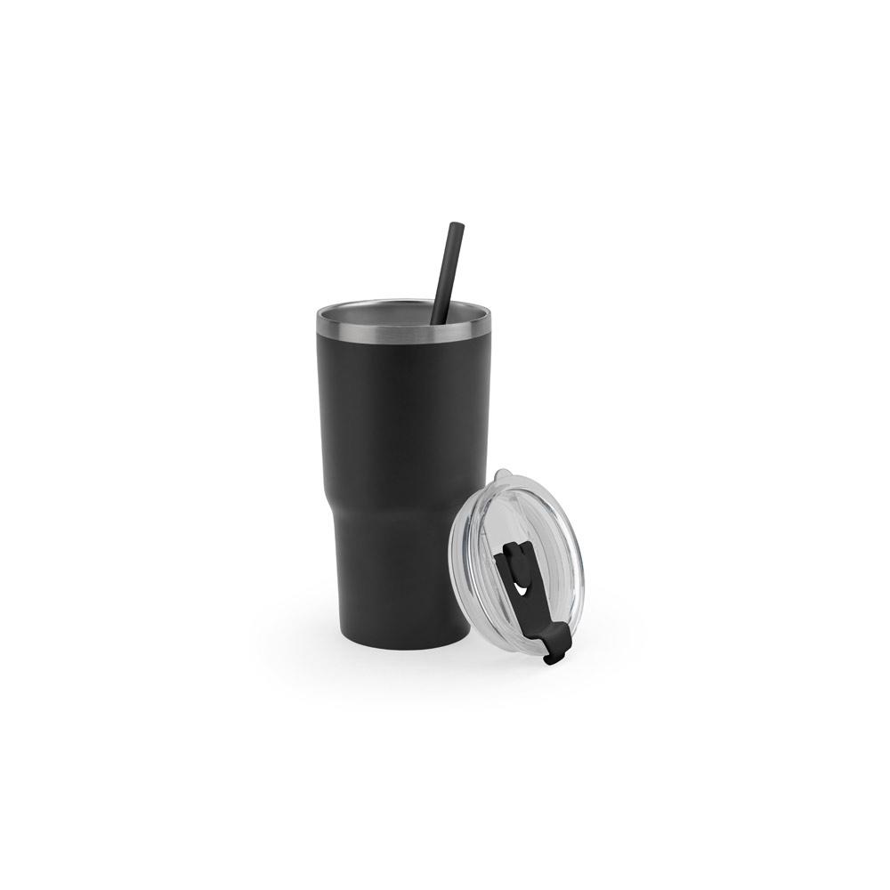 Pahar călătorie Joyner M din oțel inoxidabil reciclat, perete dublu vidat, 600 ml Negru
