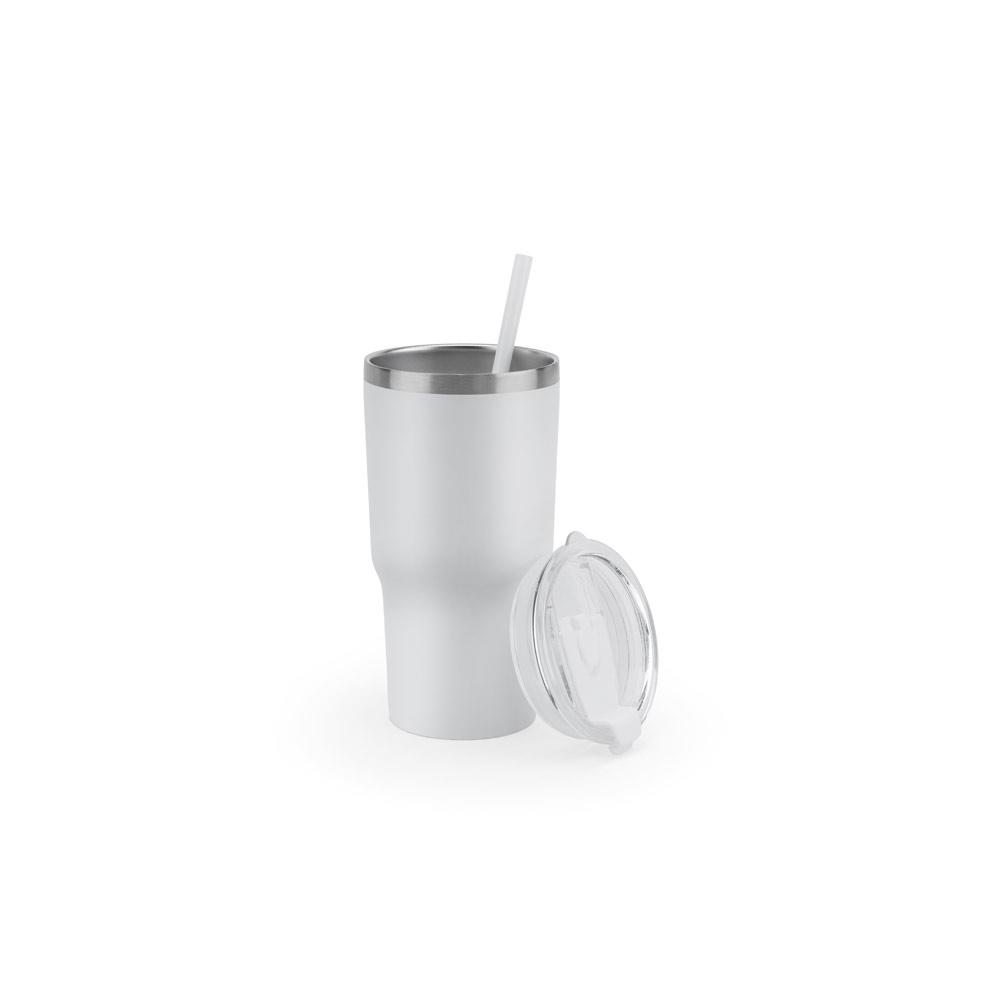 Pahar călătorie Joyner M din oțel inoxidabil reciclat, perete dublu vidat, 600 ml Alb