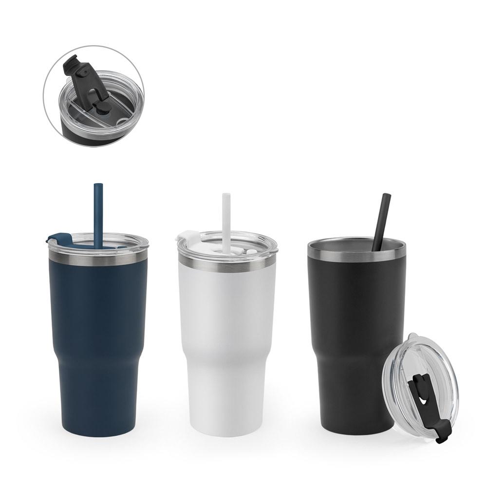 Pahar călătorie Joyner M din oțel inoxidabil reciclat, perete dublu vidat, 600 ml Albastru marin