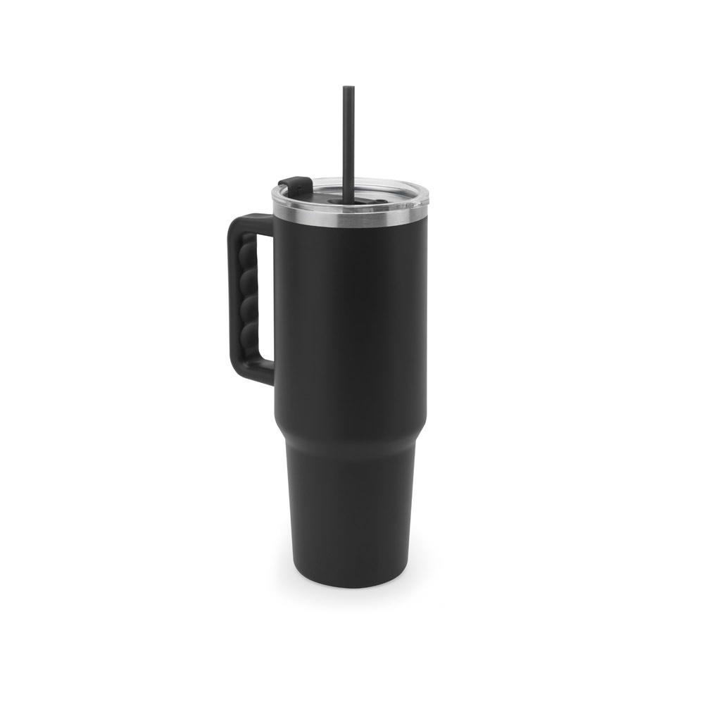 Pahar călătorie Joyner Xl din oțel inoxidabil reciclat, perete dublu vidat, 1300 ml Negru