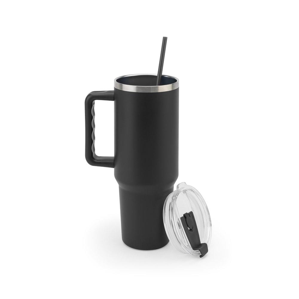 Pahar călătorie Joyner Xl din oțel inoxidabil reciclat, perete dublu vidat, 1300 ml Negru